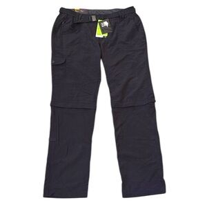 New Karrimor Aspen Zip-Off Convertible Roll Up Pant Black Belt Lightweight US10